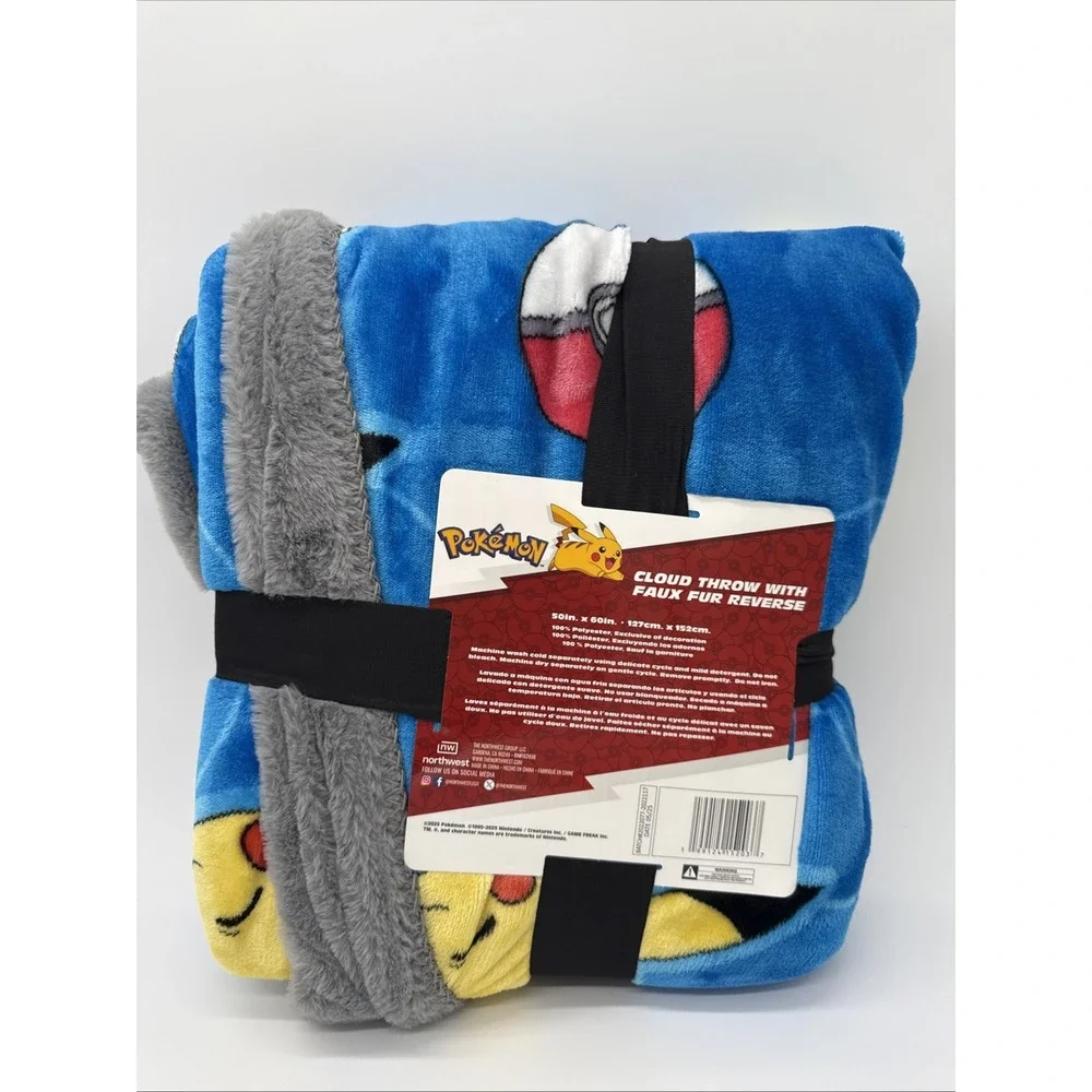 Northwest Pokémon Ready to Bolt Plush Faux Fur Kids Throw Blanket 50